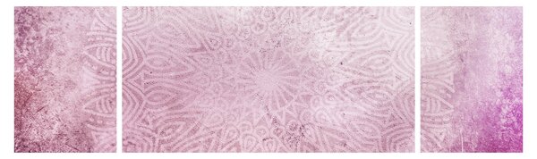 Obraz - Mandala v růžové zdi (170x50 cm)