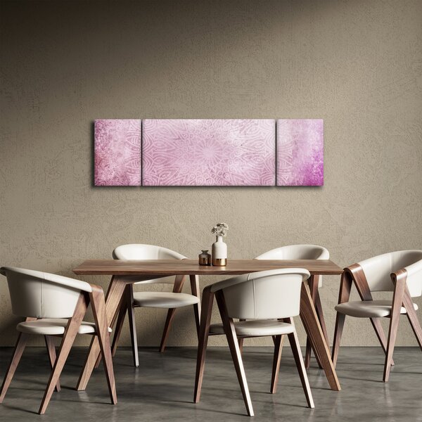 Obraz - Mandala v růžové zdi (170x50 cm)