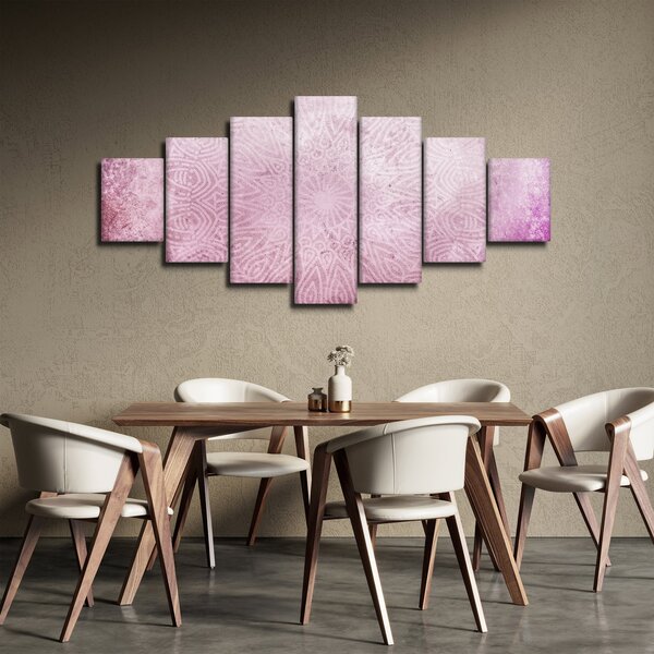 Obraz - Mandala v růžové zdi (210x100 cm)