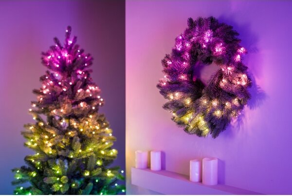 Twinkly GD20P4425P00 - LED RGB Stmívatelný vánoční věnec 50xLED pr. 60 cm Wi-Fi