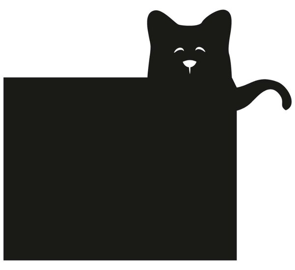 Yellow Tipi Černá samolepka na zeď tabule Funny Band Cat 86 x 75 cm