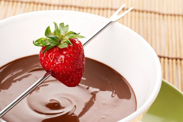Sada fondue, keramická čokoládová topná sada s vidličkami