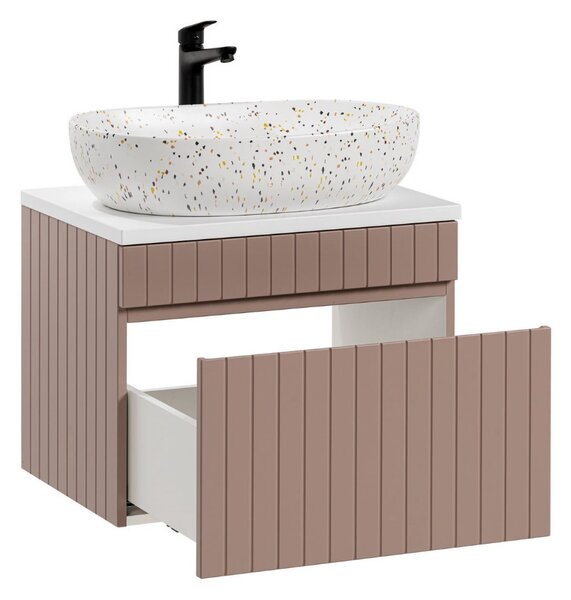 Koupelnová skříňka s umyvadlem a deskou ICONIC Rose DU60/1 | 60 cm