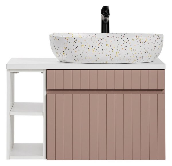 Koupelnová skříňka s umyvadlem a deskou ICONIC Rose DU80/1 | 80 cm