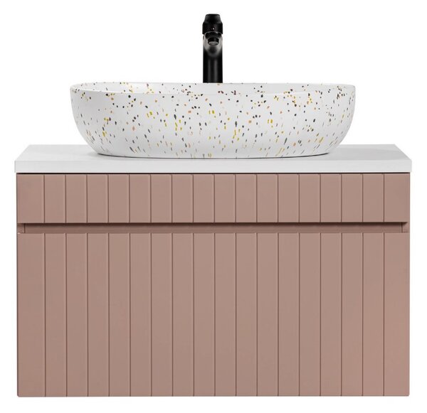 Koupelnová skříňka s umyvadlem a deskou ICONIC Rose DU80/2 | 80 cm