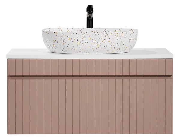 Koupelnová skříňka s umyvadlem a deskou ICONIC Rose DU100/1 | 100 cm