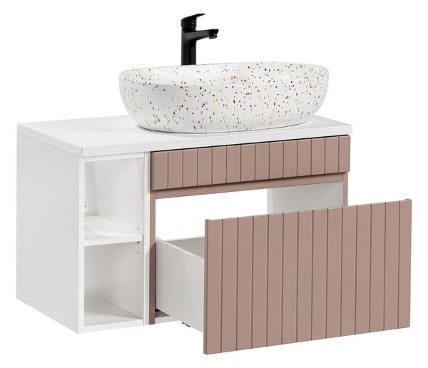 Koupelnová skříňka s umyvadlem a deskou ICONIC Rose DU80/1 | 80 cm
