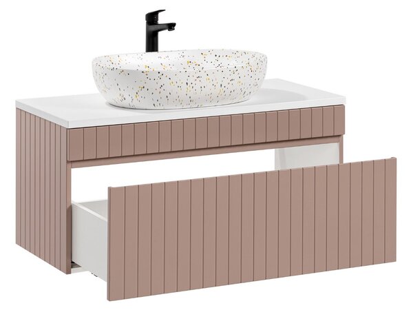Koupelnová skříňka s umyvadlem a deskou ICONIC Rose DU100/1 | 100 cm
