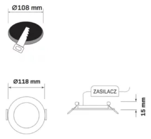 Goldlux Rigel LED zapuštěná světla 1x4.8 W černá 324108