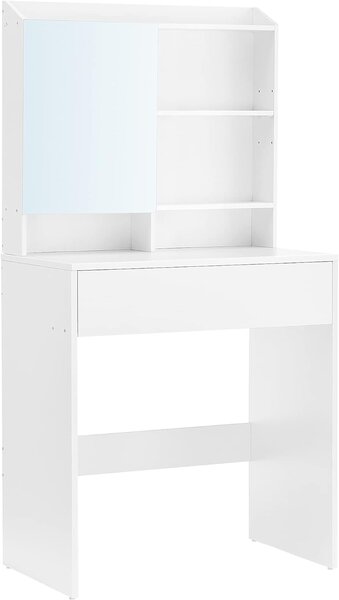 VASAGLE Toaletní stolek se zrcadlem 70 x 136 x 40 cm bílý