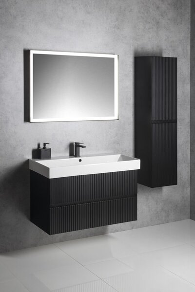 Sapho Sapho, SORT LED podsvícené zrcadlo 1000x700mm, černá mat, ST100