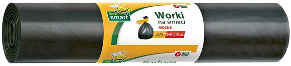 Pytle na odpad 240l 10 kusů STRONG SmartBee Černé pytle velké pevné BERGE