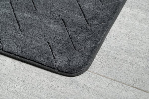 Gedy Gedy, MOUSSE koupelnová předložka, 50x80 cm, 100% polyester, protiskluz, antracit, 96MS508085