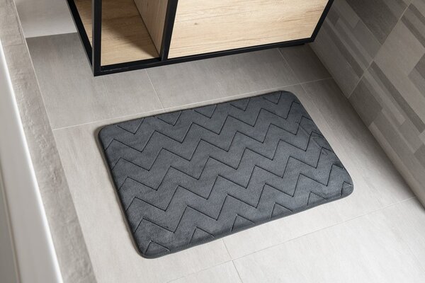 Gedy Gedy, MOUSSE koupelnová předložka, 50x80 cm, 100% polyester, protiskluz, antracit, 96MS508085