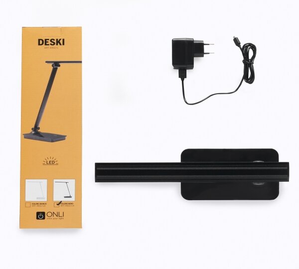 ONLI - LED Stmívatelná stolní lampa s USB portem DESKI LED/7W/230V 4000K černá