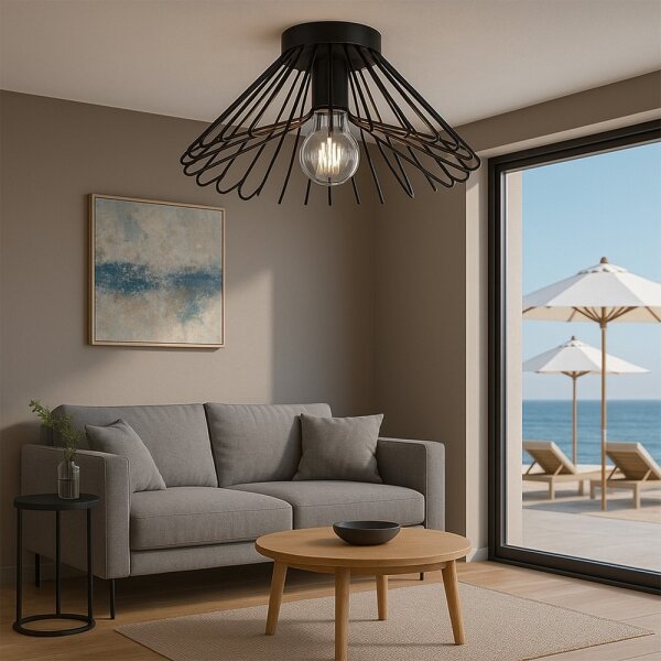 ONLI - Stropní svítidlo DUCCIO 1xE27/22W/230V pr. 60 cm černá