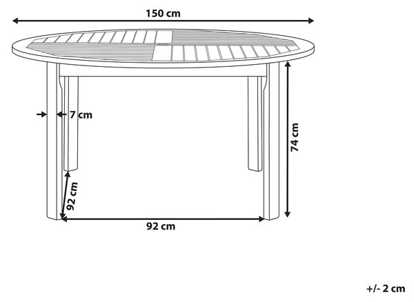 Zahradní jídelní stůl TOLVE 150 cm 150 cm Akáciové dřevo Hnědá