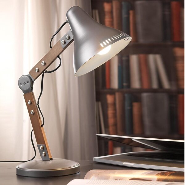 ONLI - Stolní lampa ARCHITETTO 1xE27/22W/230V 62 cm šedá/hnědá