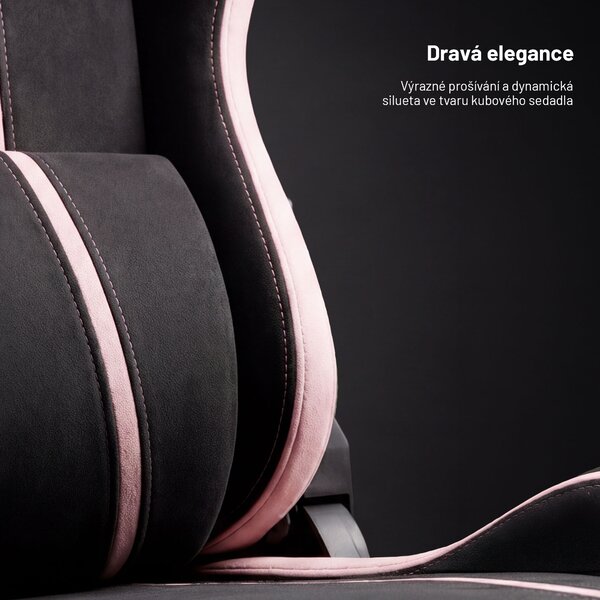 Látková herní židle černo-růžová Diablo X-One 2.0 Akira Pink Small