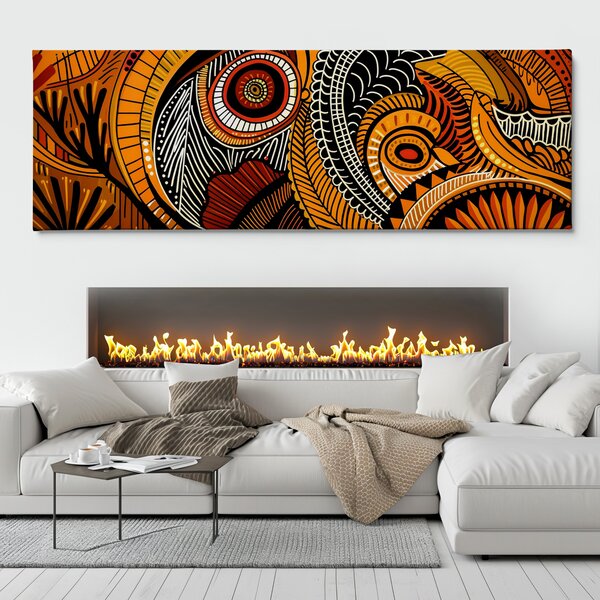 Obraz na plátně - Zemité Odlesky FeelHappy.cz Velikost obrazu (šířka x výška): 60 x 20 cm