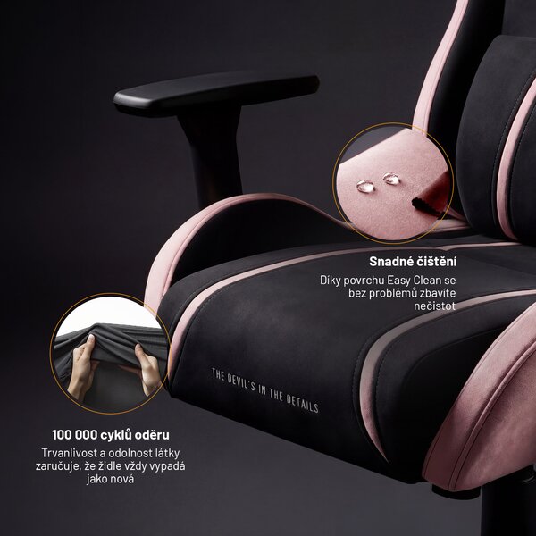 Látková herní židle černo-růžová Diablo X-One 2.0 Akira Pink Small