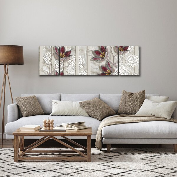 Obraz - Dekorativní květy (170x50 cm)