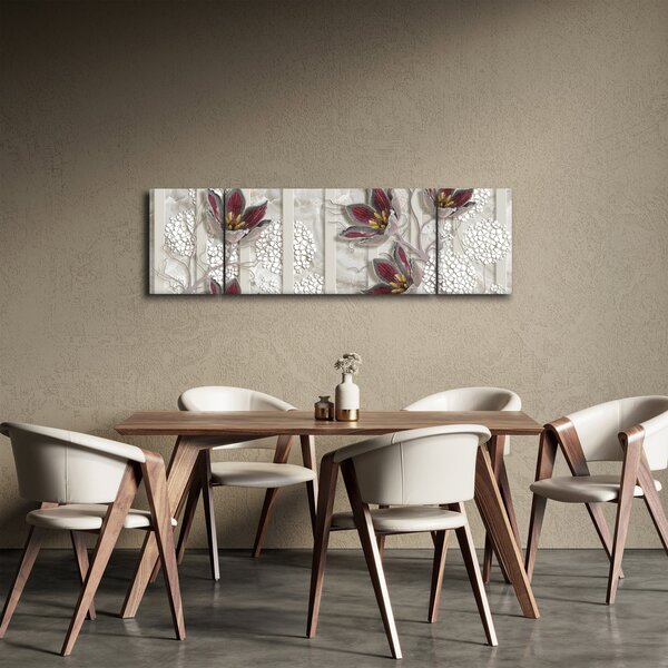 Obraz - Dekorativní květy (170x50 cm)