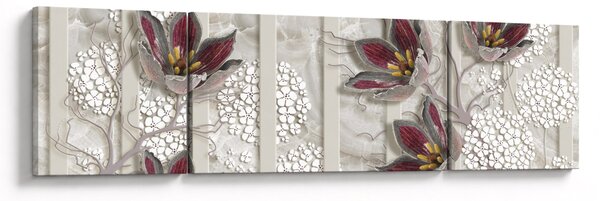 Obraz - Dekorativní květy (170x50 cm)