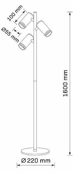 Goldlux Paris stojací lampa 3x12 W černá 326560