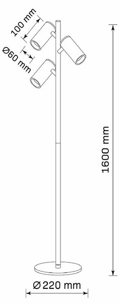 Goldlux Maribel stojací lampa 3x12 W černá 326577
