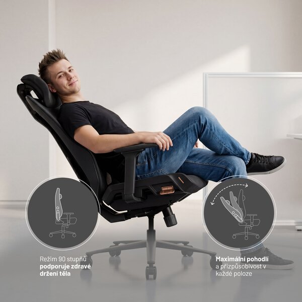 Ergonomická kancelářská židle černá V-Flash Ultra Black