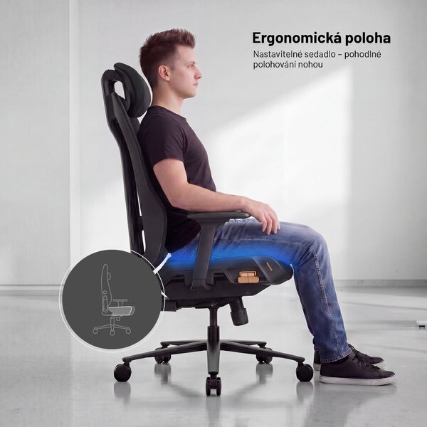 Ergonomická kancelářská židle černá V-Flash Ultra Black