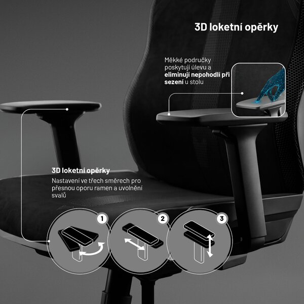Ergonomická kancelářská židle černá V-Flash Ultra Black