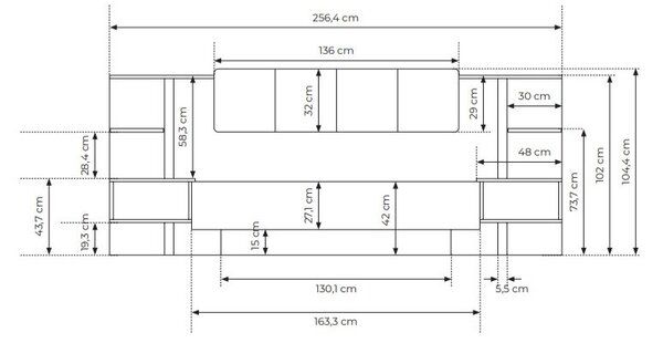 Manželská postel 160 cm s nočními stolky Danton K (s úložným prostorem) (bez matrace a roštu) (béžová)