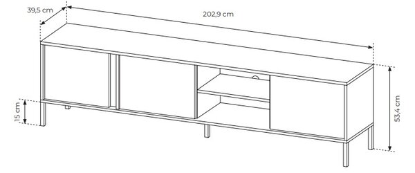 TV stolek/skříňka Danton 203 3D (béžová). Akce -21%