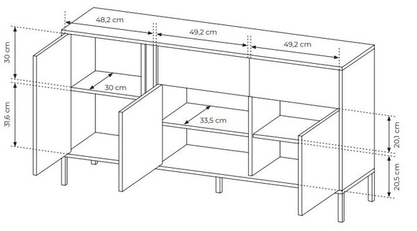 Komoda Danton 3D2S (béžová)
