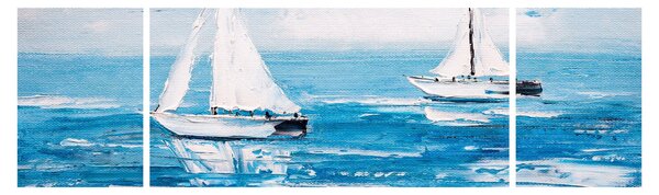 Obraz - Malba jachty na moři (170x50 cm)
