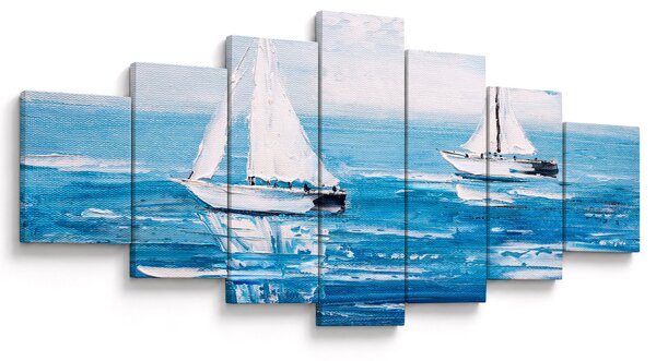 Obraz - Malba jachty na moři (210x100 cm)