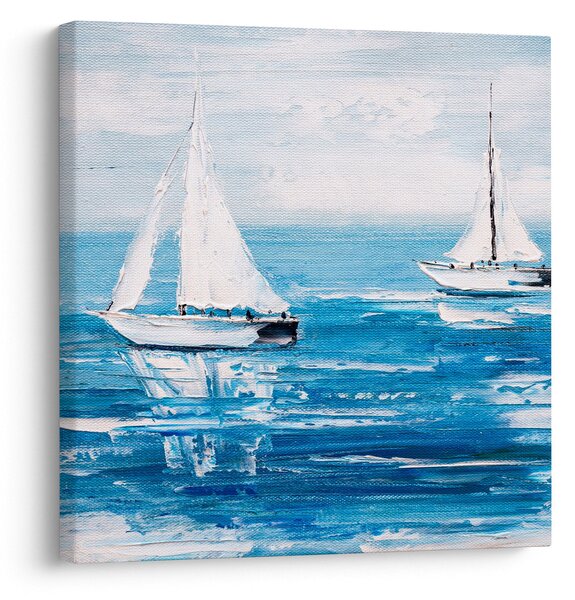 Obraz - Malba jachty na moři (30x30 cm)