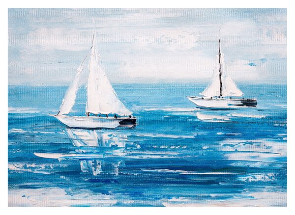 Obraz - Malba jachty na moři (70x50 cm)