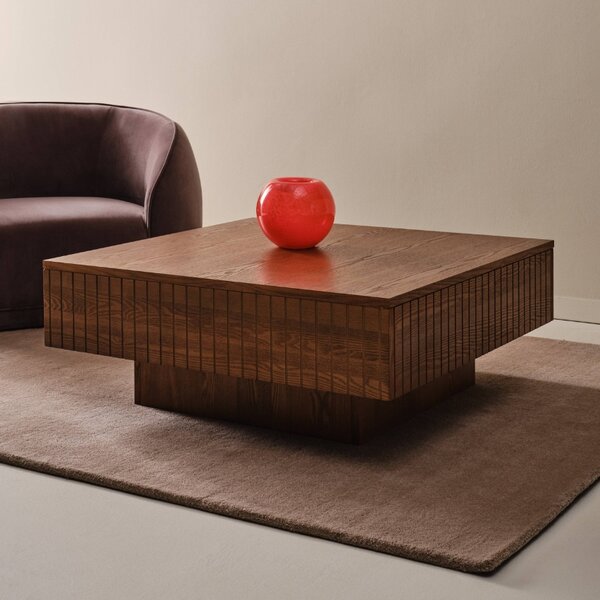 Jotex Tmavý dřevěný konferenční stolek FURUVIK 90 x 90 cm