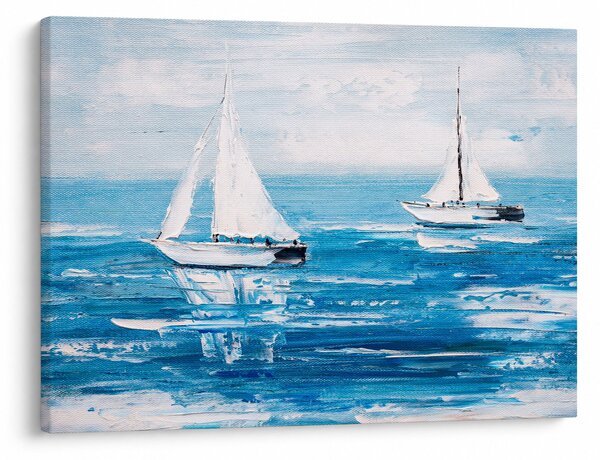 Obraz - Malba jachty na moři (70x50 cm)