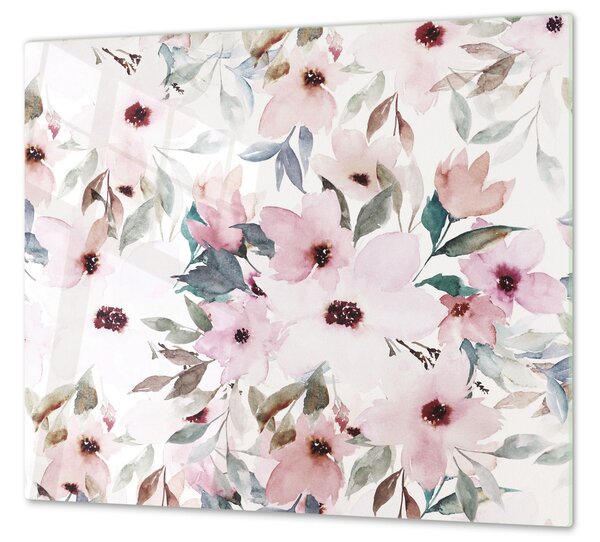 Ochranná deska malované růžové květy - 50x70cm / Bez lepení na zeď
