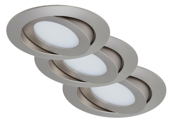 BRILONER 3ks sada LED vestavné svítidlo, pr. 10,6 cm, 4,8 W, matný nikl BRI 7283-032