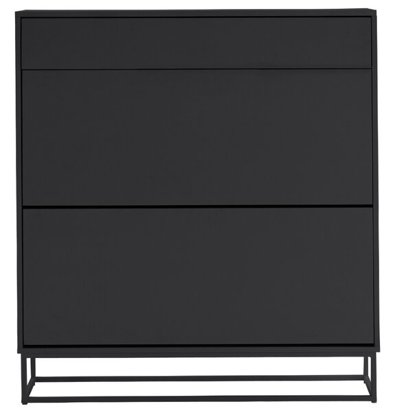 Jotex Černý lakovaný botník LYCKEBY 100 x 25 cm