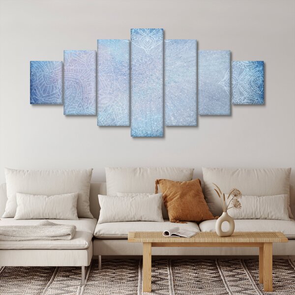 Obraz - Mandaly v modré (210x100 cm)
