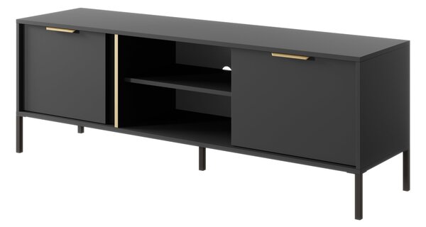 TV stolek/skříňka Lyran 2D (antracit + zlatá)