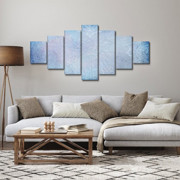 Obraz - Mandaly v modré (210x100 cm)