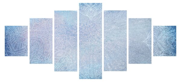 Obraz - Mandaly v modré (210x100 cm)