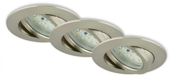 BRILONER 3ks sada LED vestavné svítidlo, pr. 8,2 cm, 6,5 W, matný nikl BRI 7296-032